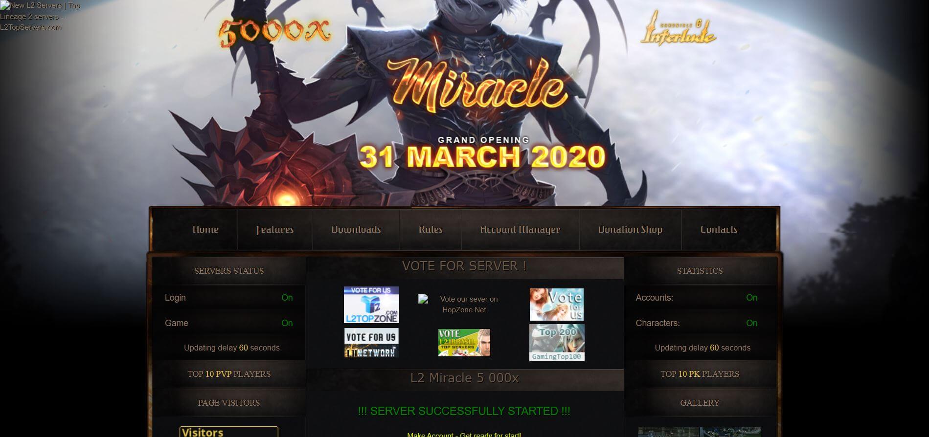 💥 Jauskite Kovos Magiją L2Miracle Interlude x5000 Serveryje! ⚔️