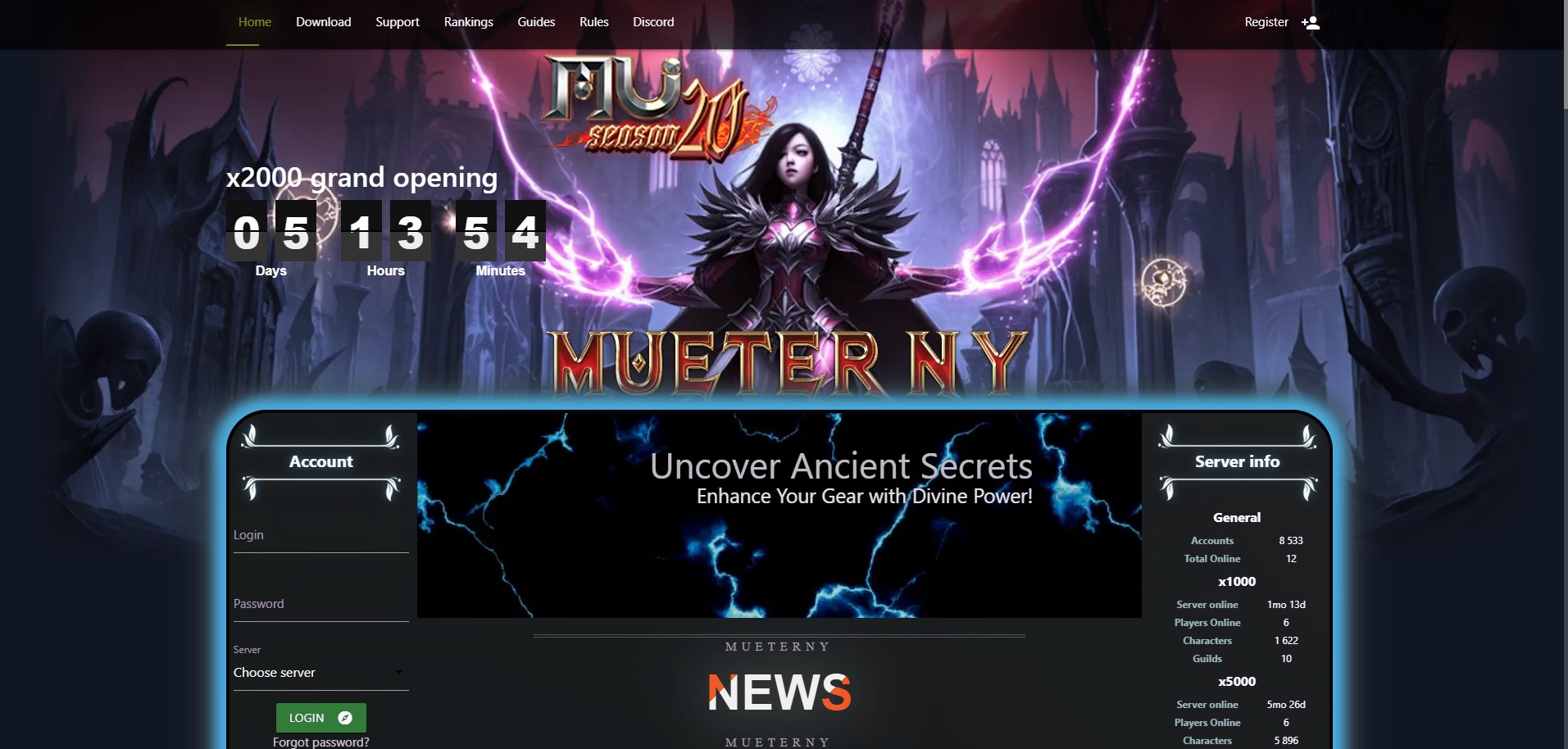 ⚡ MU Eterny — Season 20 serveris su x2000 reitingais! 🚀 Tapk legenda!