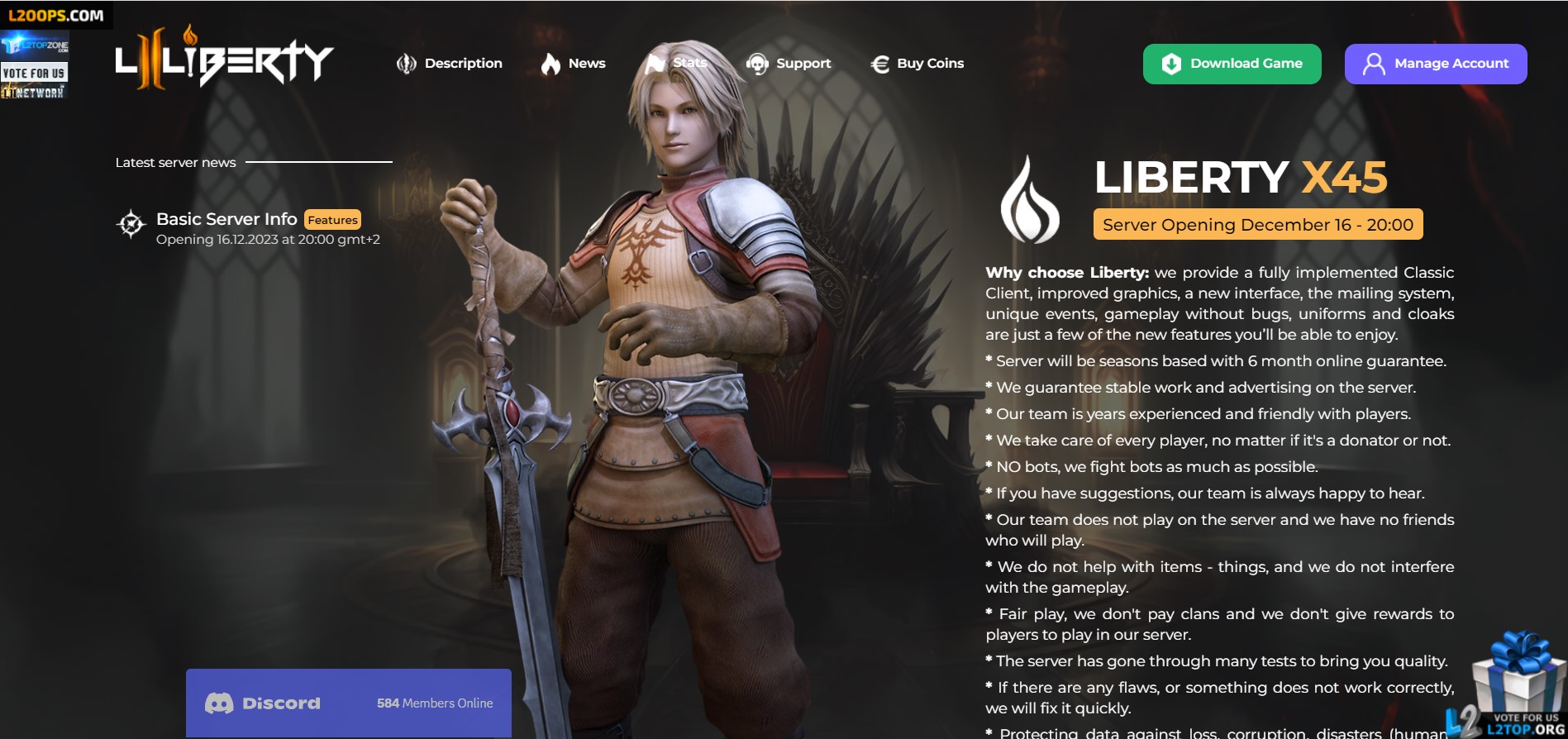 🌟 L2Liberty.com: Conquer the Interlude World with x45 Rates - Become a Hero of Liberty! ⚔️